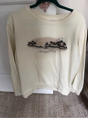 Madeira Beach Graphic Crewneck Sweatshirt - Cream